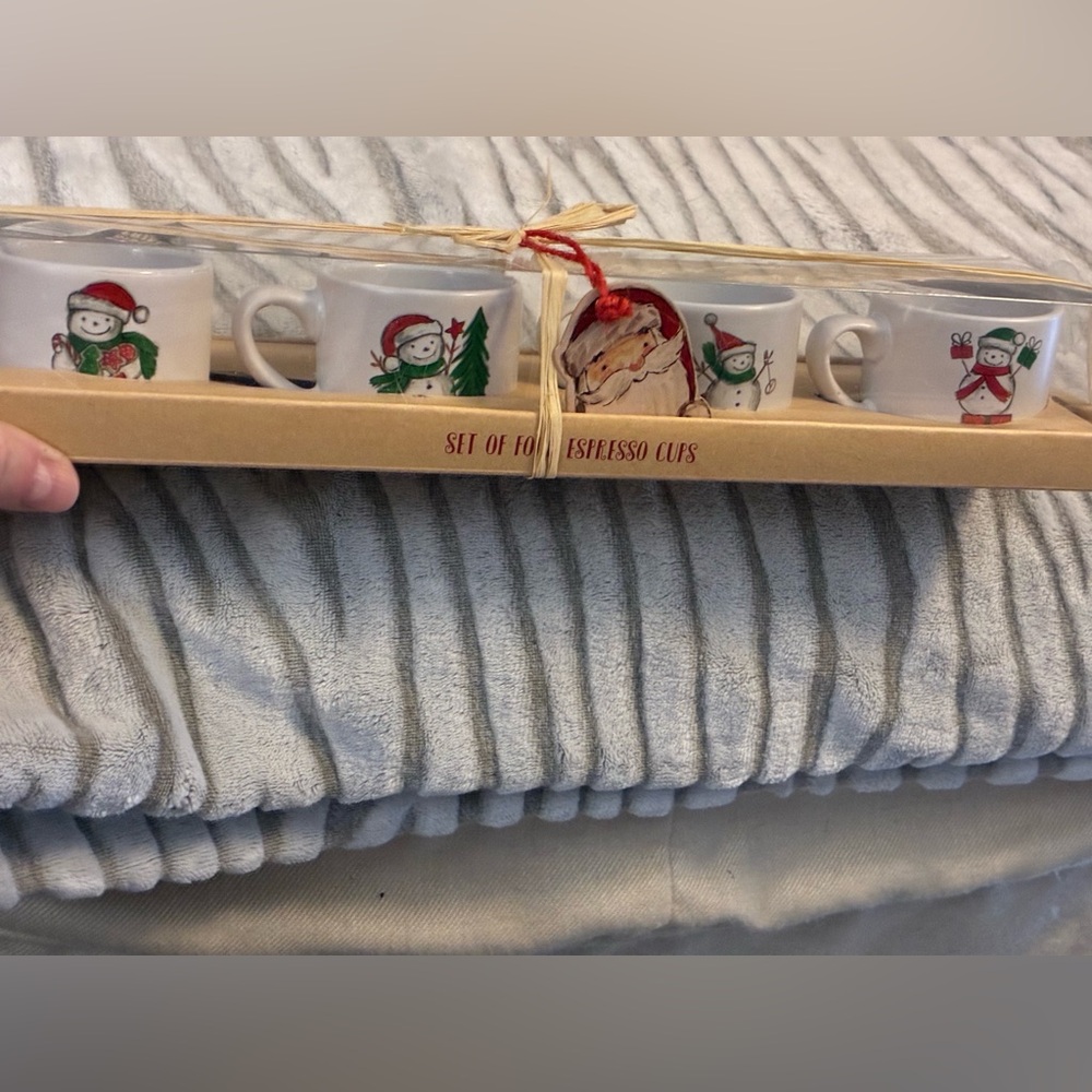Festive Snowman Espresso Cups Set In Original Packaging